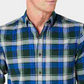 Club Room Men's Stretch Plaid Shirt Green Size Medium