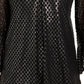 Alfani Women's Metallic Print Smocked Sleeve Top  Black Size Small
