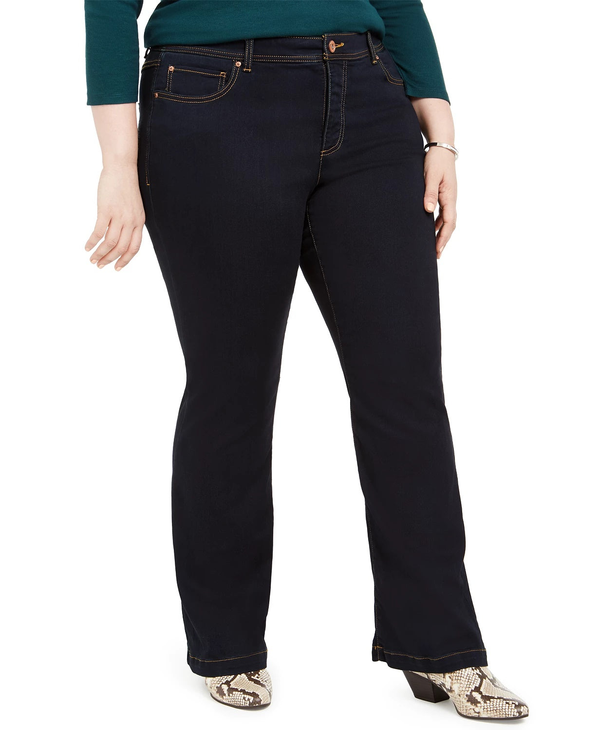 INC International Concepts Women's Plus Size Bootcut Jeans Blue Size 24W