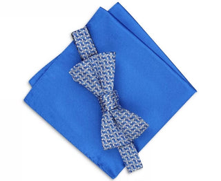 Alfani Men's Murphy Pocket Square 2 Piece Bow Tie Dark Blue Size Regular
