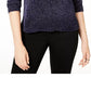 Maison Jules Women's Metallic V-Neck Sweater Navy Size XX-Large