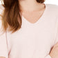 Maison Jules Women's Chenille V Neck Pullover Sweater Pink Size Small