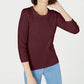 Maison Jules Women's Crewneck 3/4-Sleeve Sweater  Wine Size Small