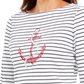 Karen Scott Women's Studded Anchor Top Red Size Small