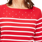 Karen Scott Women's Colorblocked Studded Top Red Size Medium