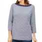 Karen Scott Women's Cotton Grommet Top Navy Size X-Small