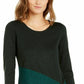 Alfani Women's Asymmetrical Colorblocked Shimmer Top Green Size Large