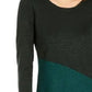 Alfani Women's Asymmetrical Colorblocked Shimmer Top Green Size Medium