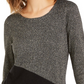 Alfani Women's Petite Colorblocked Asymmetrical Sweater Black Size Petite Large