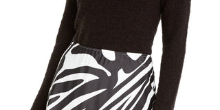 Alfani Women's Mock-Neck Boucle Sweater Black Size X-Large