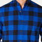 Club Room Men's Stretch Brushed Cotton Plaid Flannel Shirt Navy Size Small