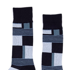 Alfani Men's Abstract Boxes Socks Navy Size Regular