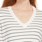 Maison Jules Women's Skinny Striped Pullover Sweater White Size X-Small