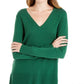 Maison Jules Women's V-Neck Sweater  Green Size Large