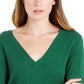 Maison Jules Women's V Neck Sweater Green Size Small