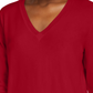 Maison Jules Women's V Neck Sweater Red Size Small