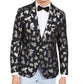 INC International Concepts Men's Slim Fit Metallic Jacquard Blazer Navy Size Small