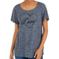 Style & Co Women's Love Graphic T-Shirt Grey Size X-Large