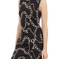 INC International Concepts Women's Chain Print Sweater Dress Black Size Small