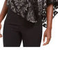 JM Collection Women's Asymmetrical Burnout Popover Top Black Size Medium