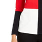 Alfani Women's Colorblocked Dropped-Shoulder Top  Red Size Small