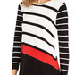 Alfani Women's Mixed Stripe Sweater Black Size Medium