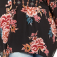 Style & Co Women's Plus Size Floral Blouse Black Size 0X