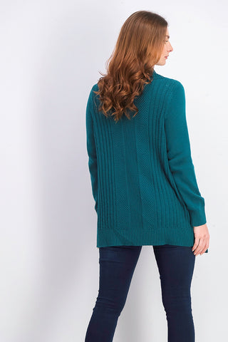 Charter Club Women's Shawl-Collar Open-Front Cardigan Dark Green Size Medium