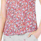 Maison Jules Women's Sleeveless Printed Smocked-Neck Top Navy Size Small