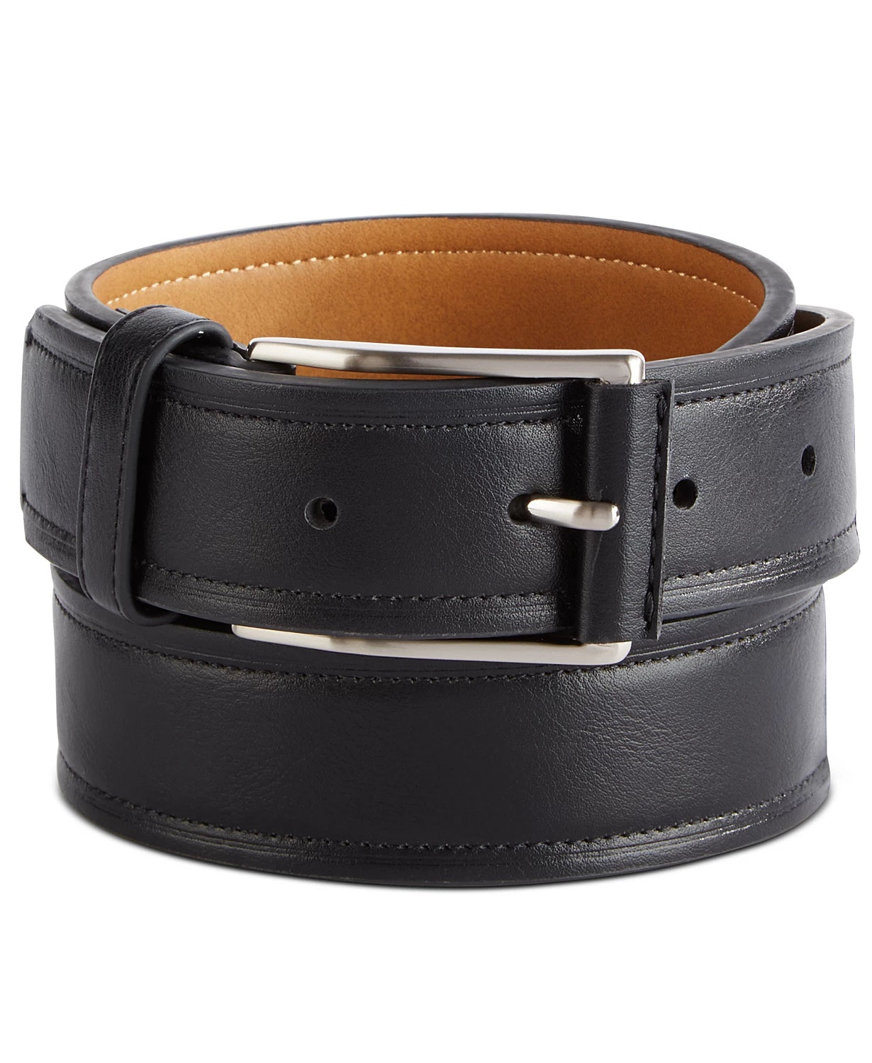 Club Room Men's Beveled-Edge Belt Black Size Small