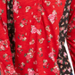 Style & Co Women's Floral Print Button Down Top Timely Rose Red Size Petite Medium