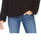 Style & Co Women's Sherpa Cowl Neck Sweater Black Size Large