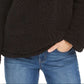 Style & Co Women's Sherpa Cowl Neck Sweater Black Size Small