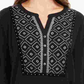 Style & Co Women's Printed Roll Tab Sleeve Top Black Size Petite Medium