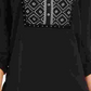 Style & Co Women's Printed Roll Tab Sleeve Top Black Size Petite Large