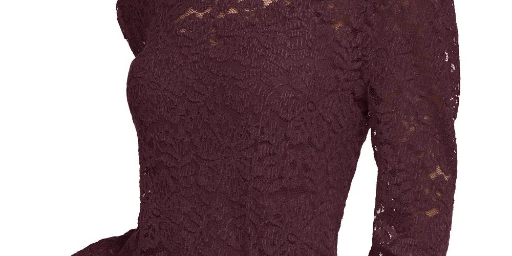 INC International Concepts Women's Lace Top Red Size Large