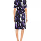 Alfani Women's Printed Tie-Waist Dress Purple Size Medium