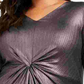 Alfani Women's Metallic Twist Front Top Black Size 0X