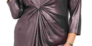 Alfani Women's Metallic Twist Front Top Black Size 0X