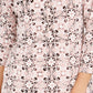 Charter Club Women's 3/4 Sleeve Printed Polo Top  Pink Size X-Large