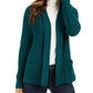 Charter Club Women's Cotton Open Front Cardigan  Green Size XX-Large