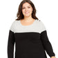 Charter Club Women's Plus Size Metallic BiColor Sweater Gray Size 0X