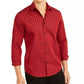 Alfani Men's Classic-Fit Ombre Buffalo Check Shirt Red Size Small