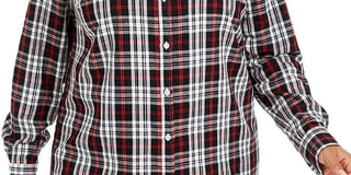 Charter Club Women's Ilanna Cotton Plaid Button Up Shirt Black Size 3X