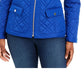 Charter Club Women's Quilted Mandarin Collar Jacket Blue Size X-Small