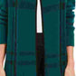Charter Club Women's Plaid Open-Front Cardigan  Dark Green Size Small