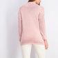 Charter Club Women's Cotton Textured V Neck Sweater Pink Size Medium
