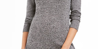 Charter Club Women's Marled Knit Tunic Sweater Black Size X-Small