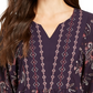 Style & Co Women's Printed Handkerchief Hem Peasant Top  Purple Size Medium