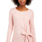 INC International Concepts Women's Side-Tie Top Pink Size X-Small
